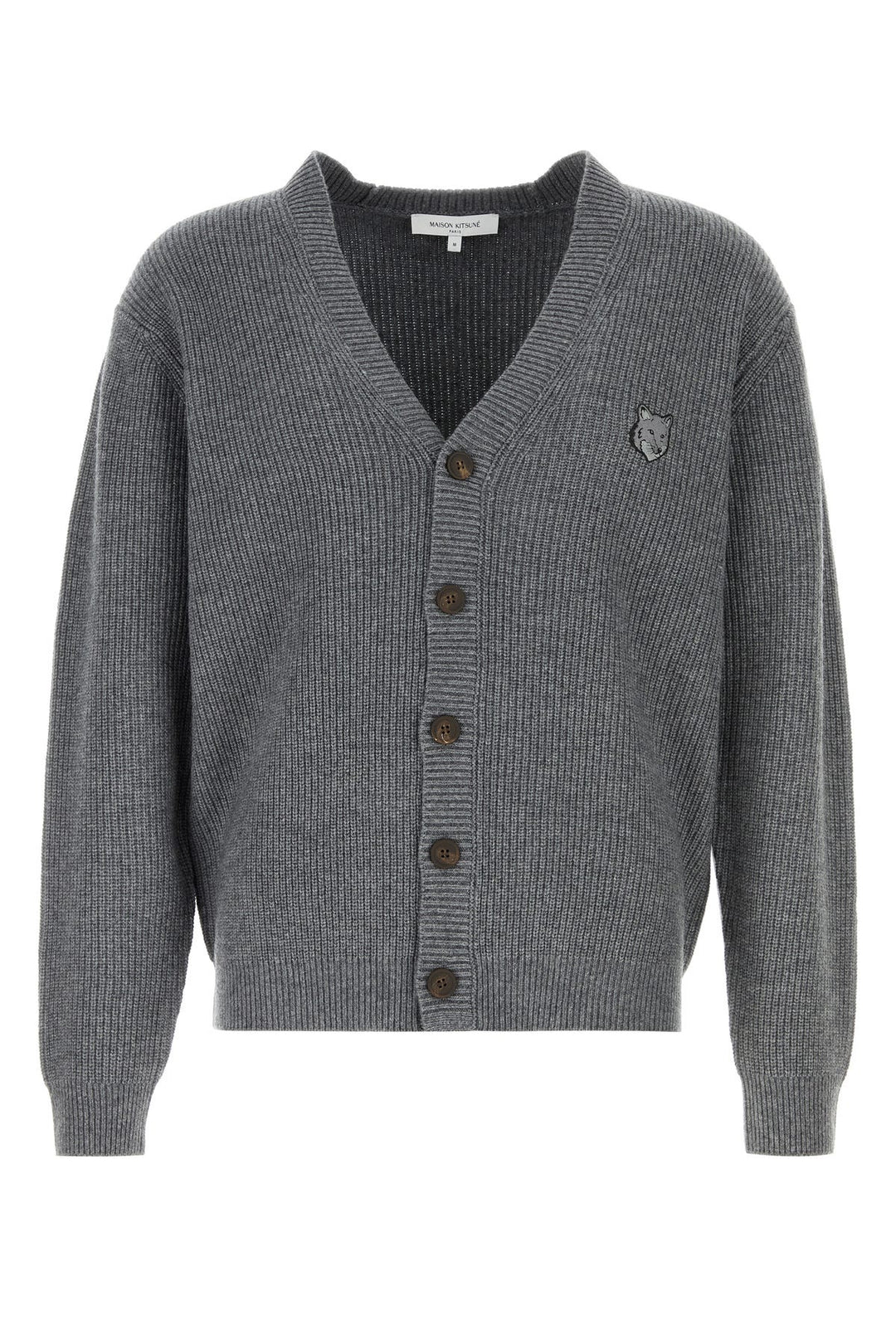 Dark grey wool blend cardigan