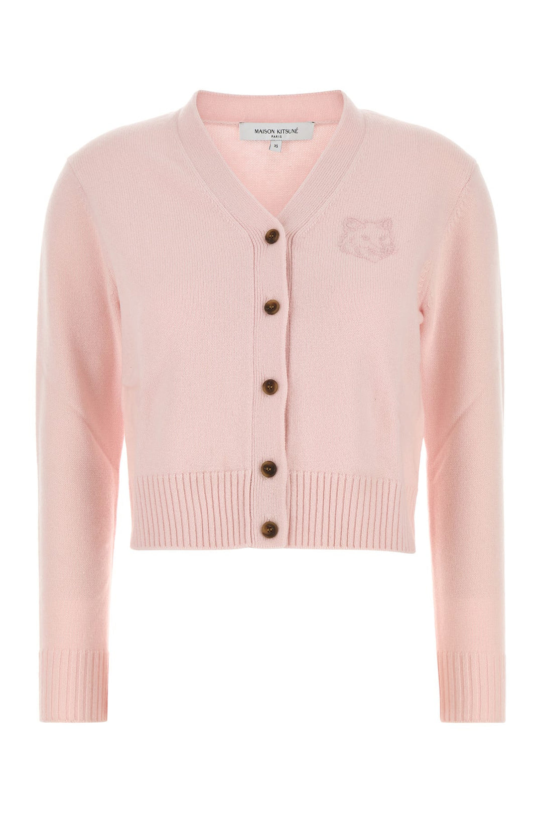 Pastel pink wool blend cardigan