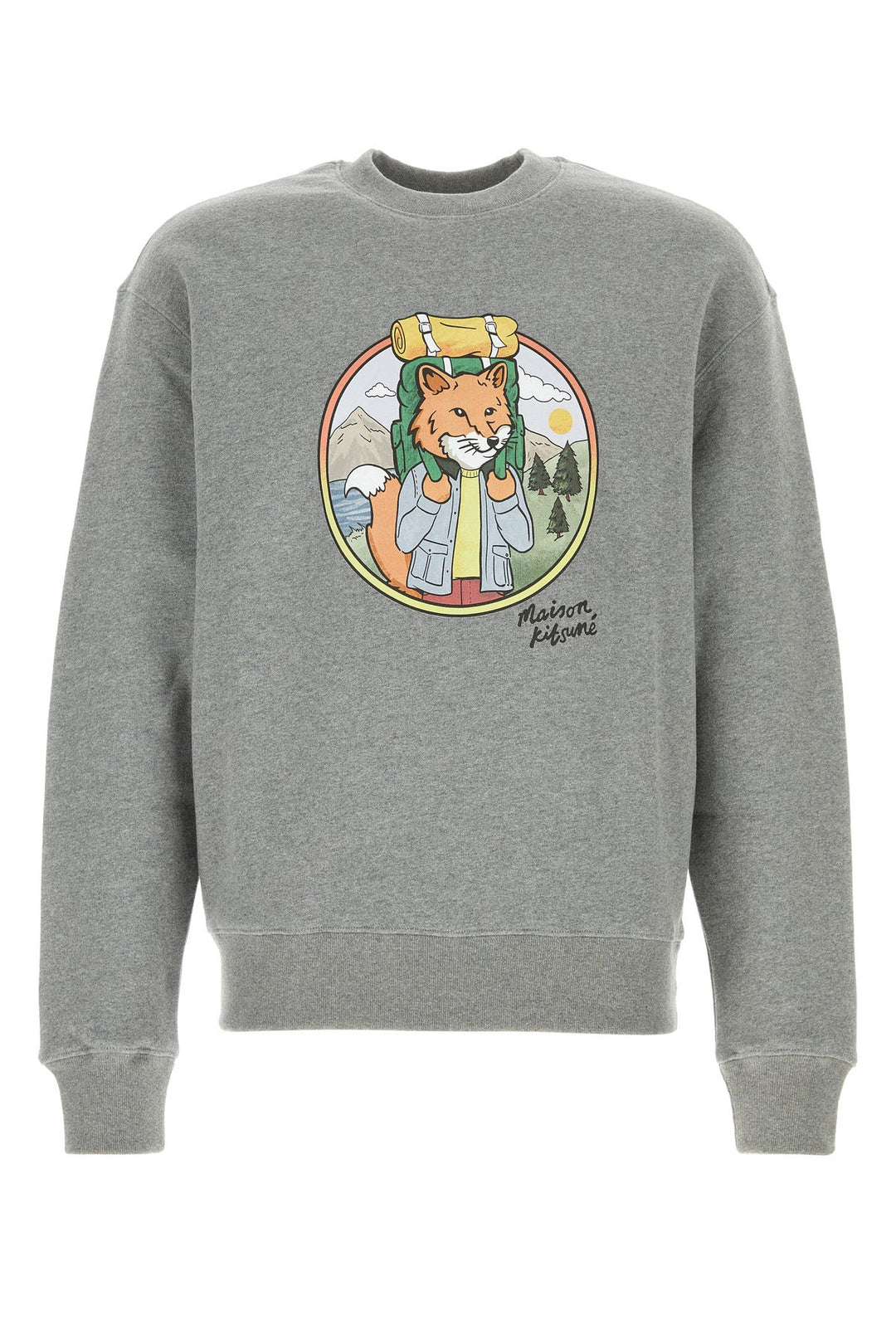 Melange grey cotton sweatshirt