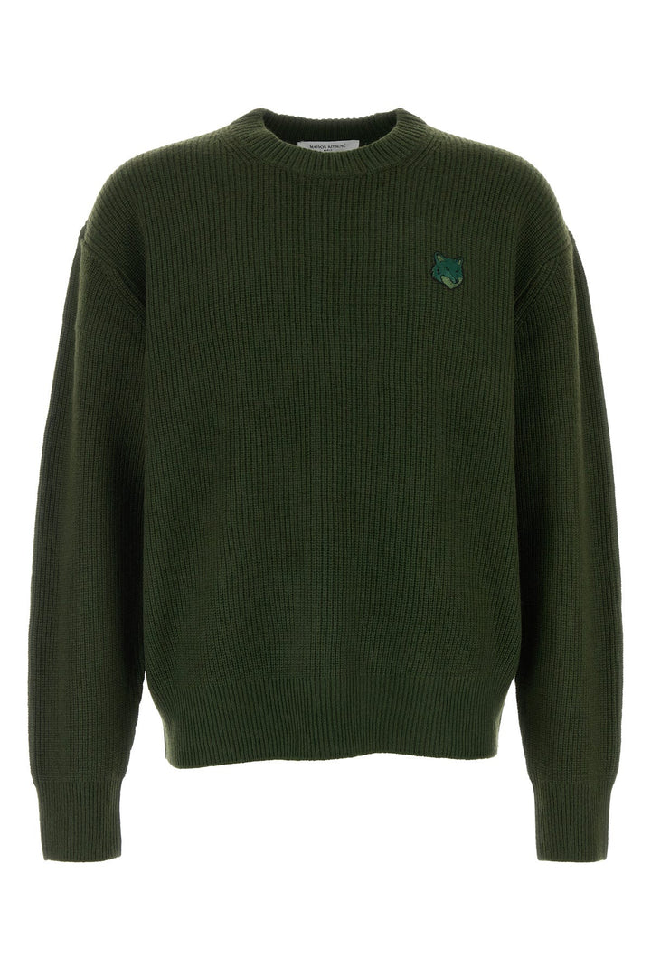 Olive green wool blend sweater