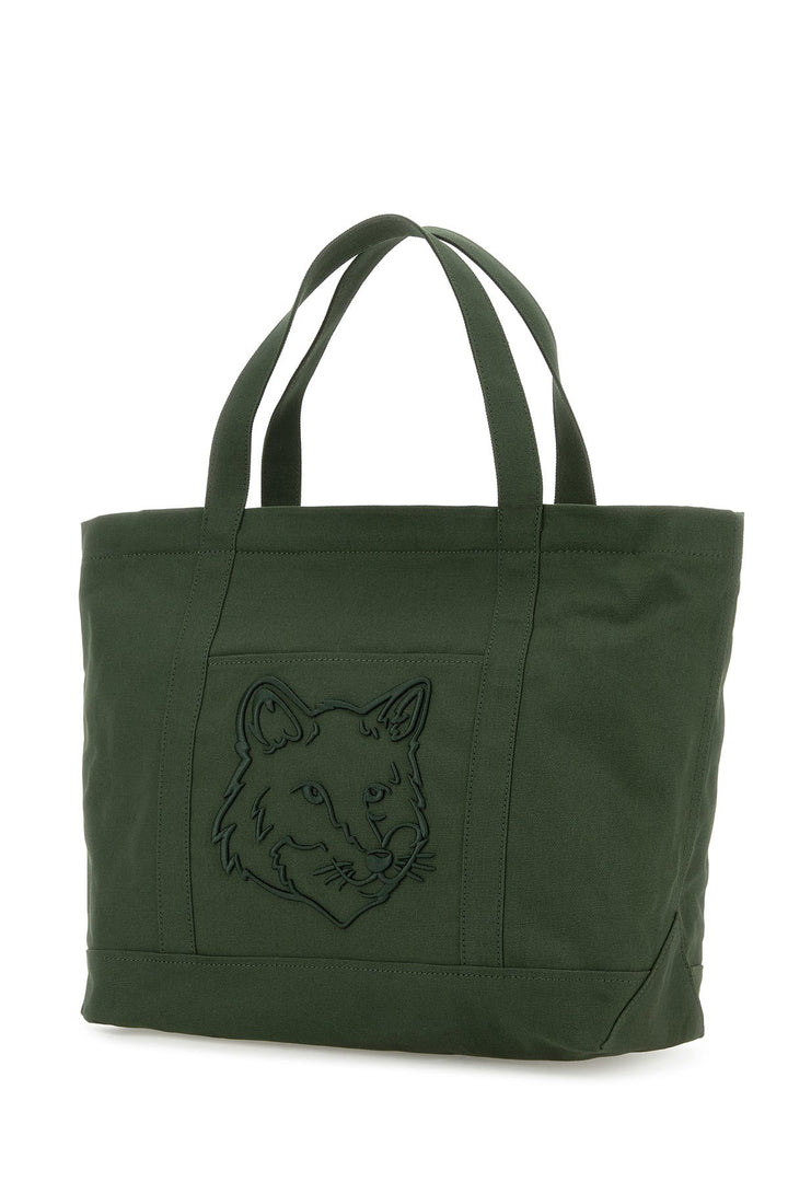 Dark green canvas big shopping bag