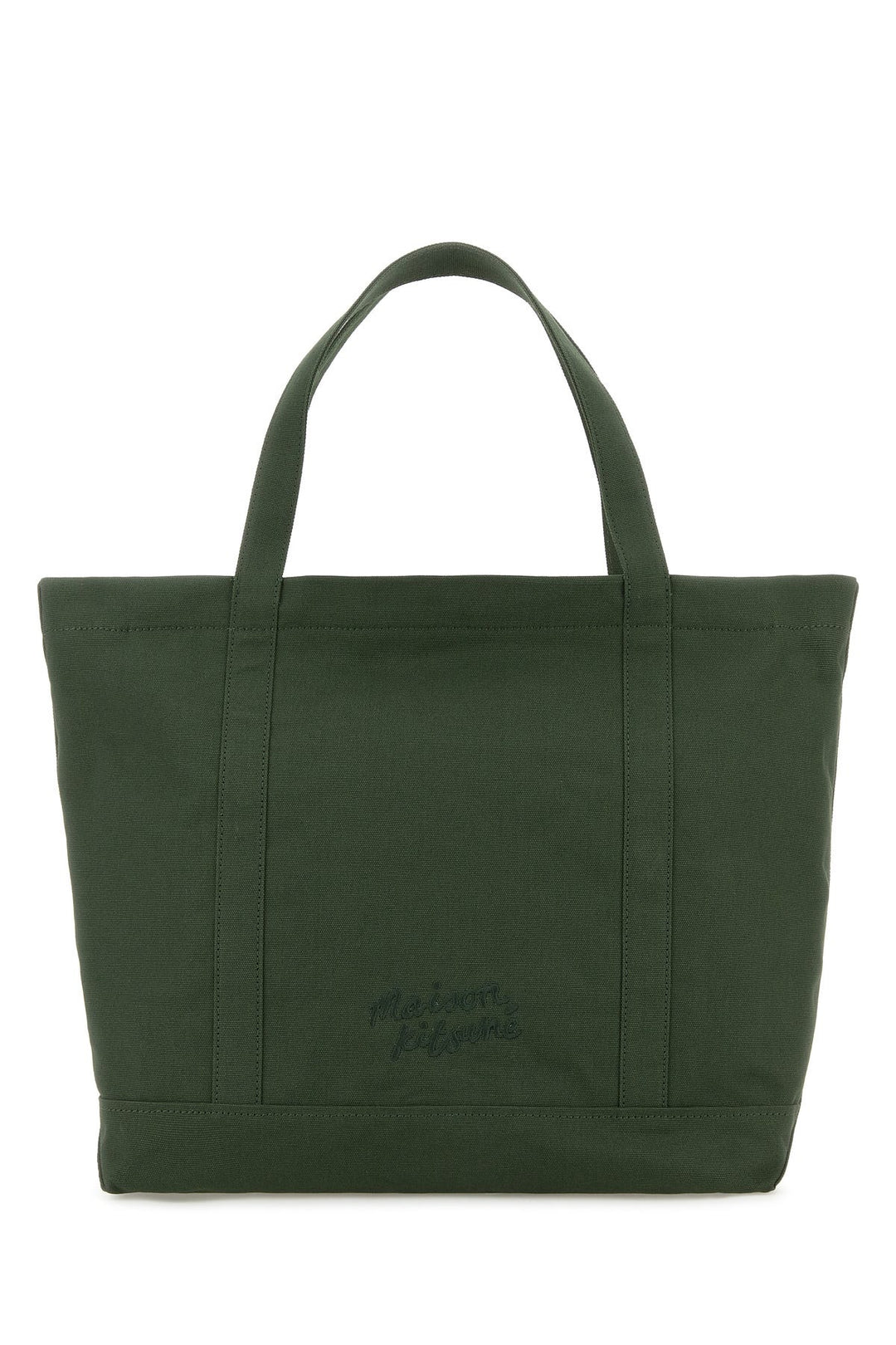 Dark green canvas big shopping bag