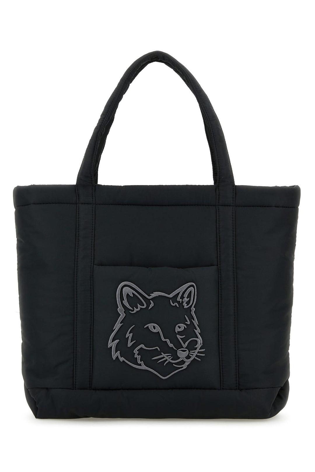 Black nylon medium shopping bag