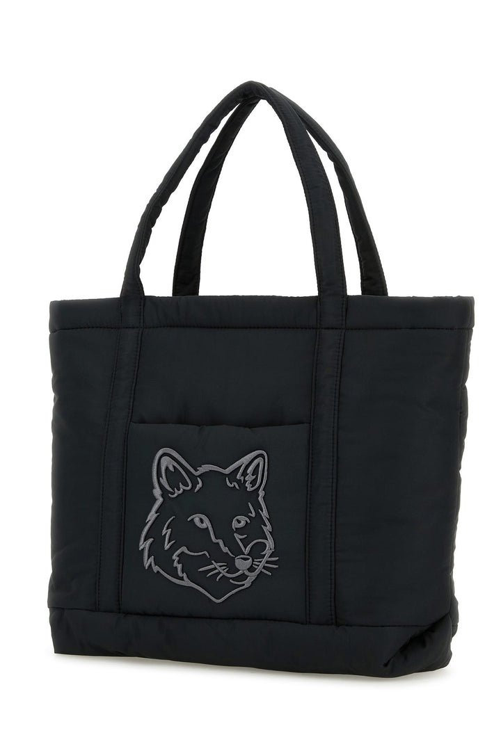 Black nylon medium shopping bag