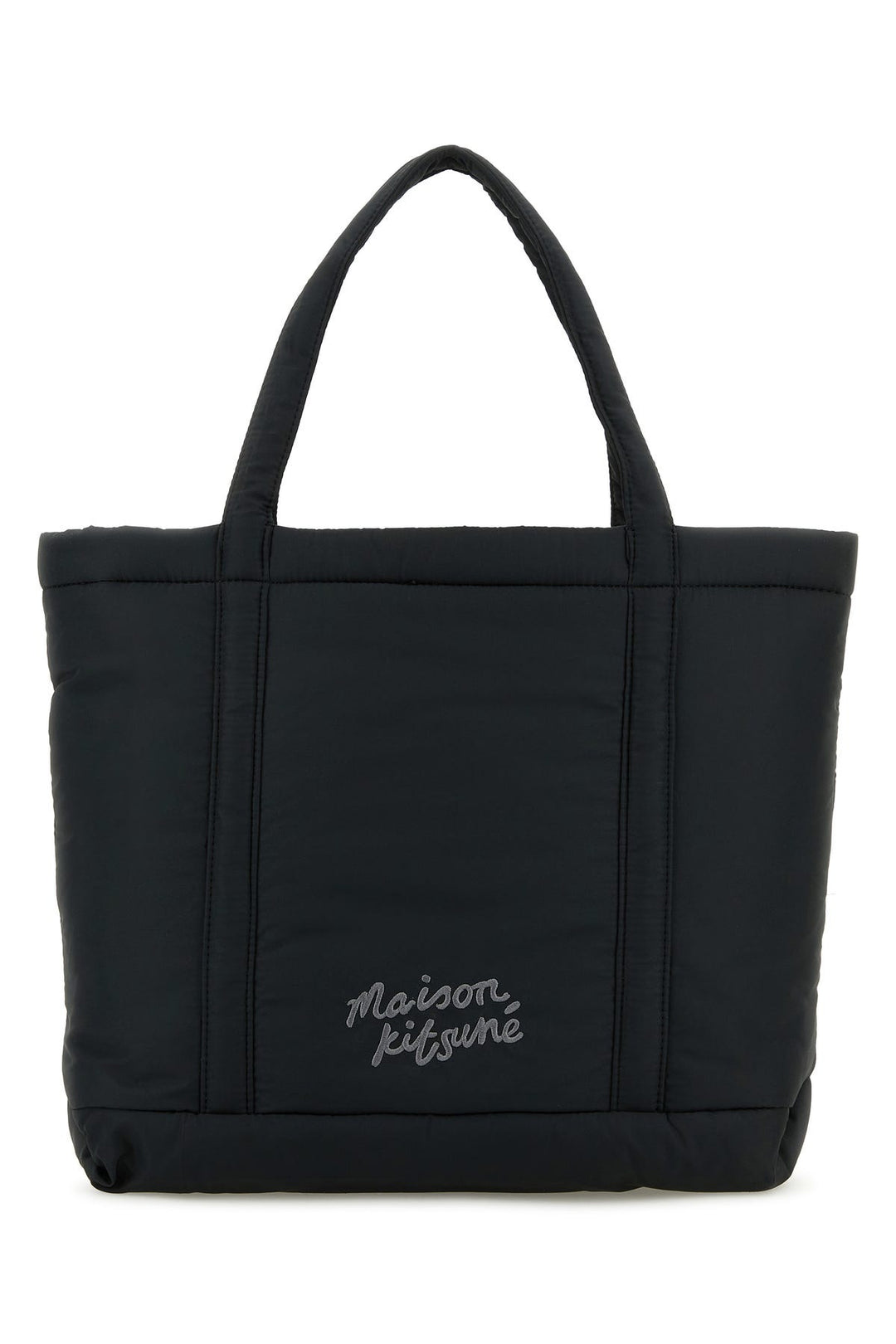 Black nylon medium shopping bag