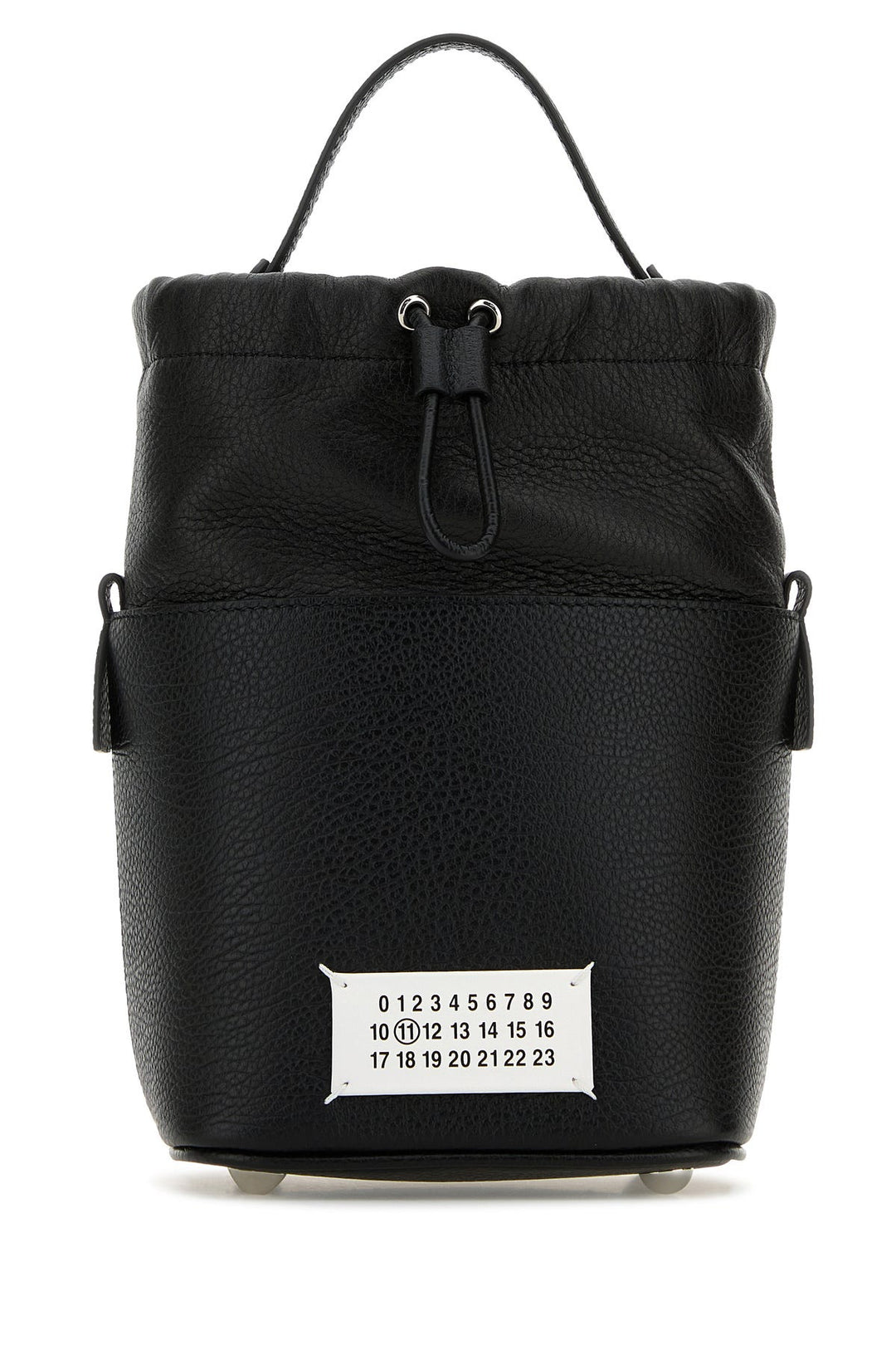 Black leather mini 5AC bucket bag