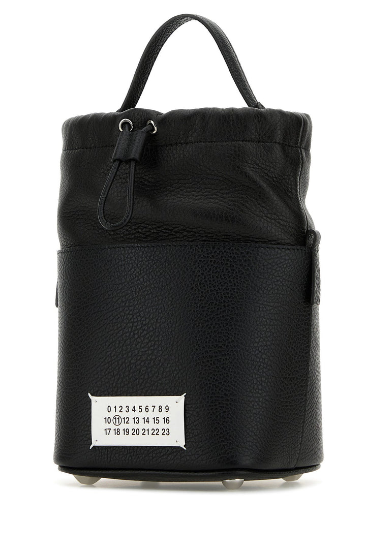 Black leather mini 5AC bucket bag