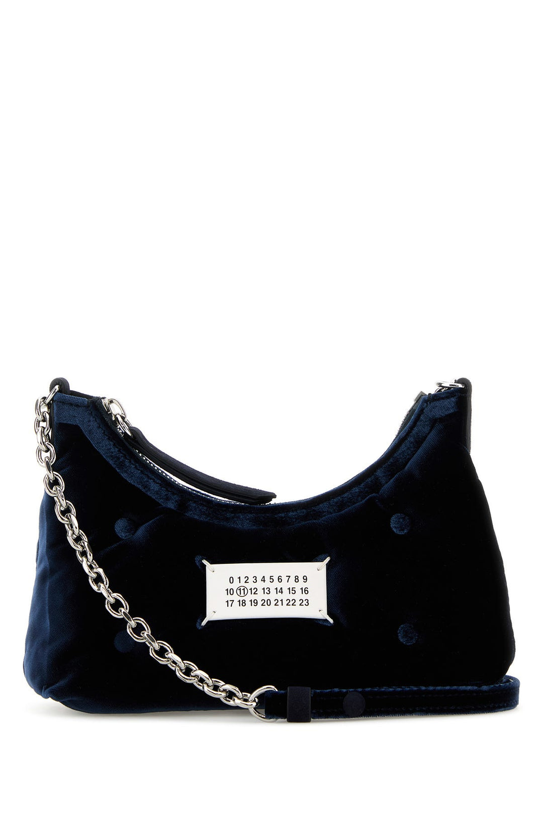 Midnight blue velvet micro Glam Slam Hobo shoulder bag