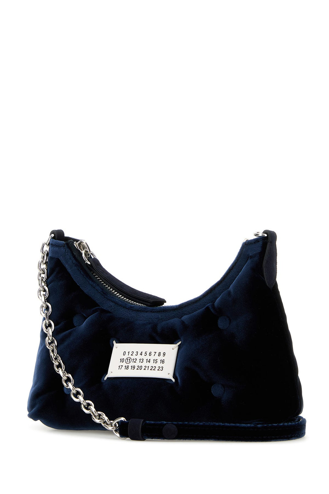 Midnight blue velvet micro Glam Slam Hobo shoulder bag