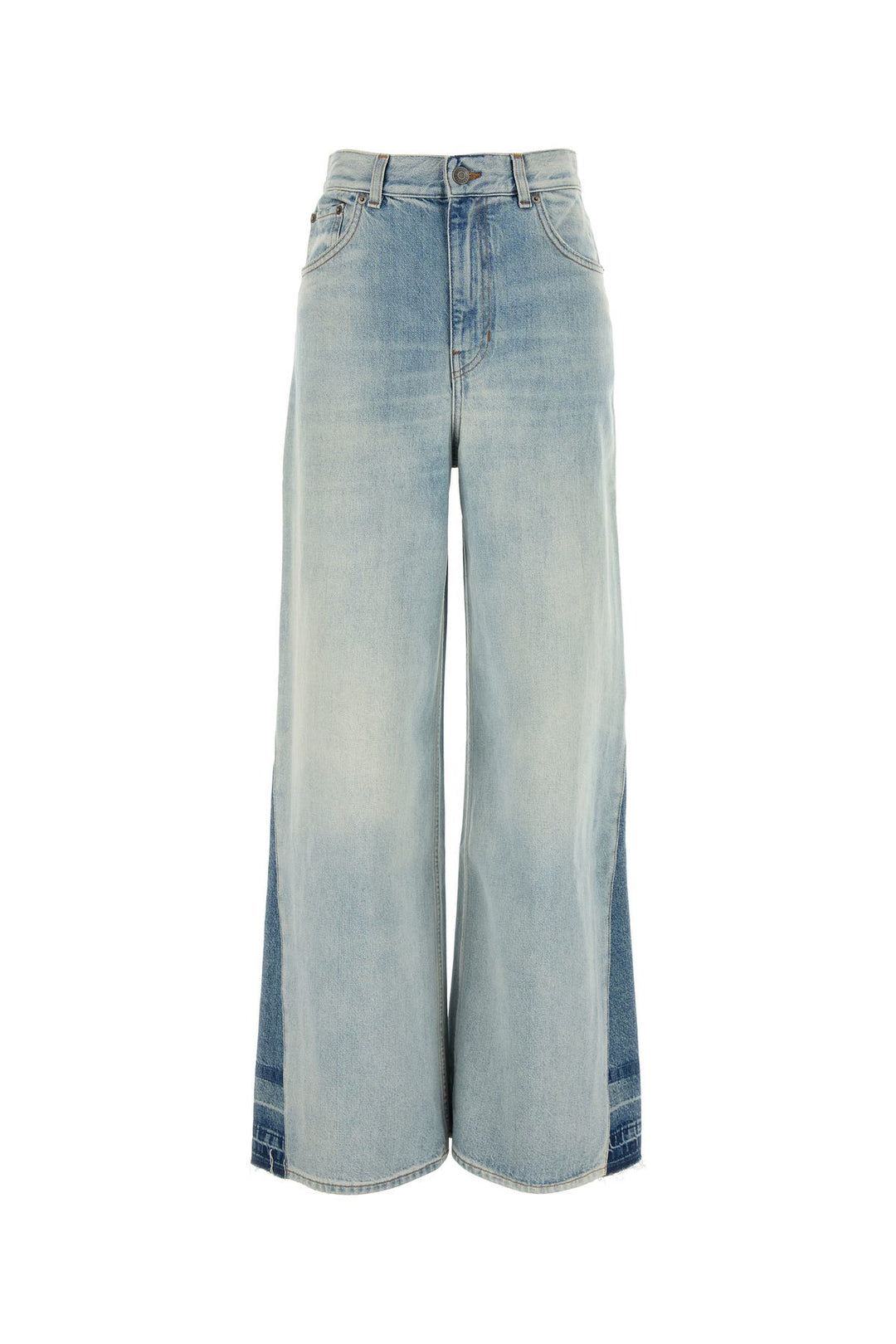 Denim wide-leg jeans