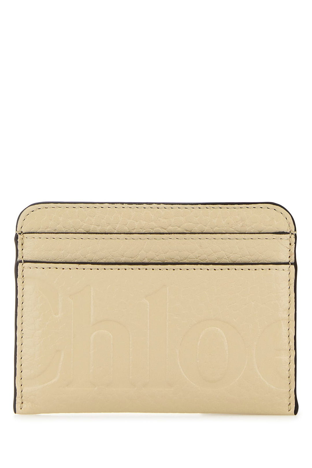 Cream leather card holder