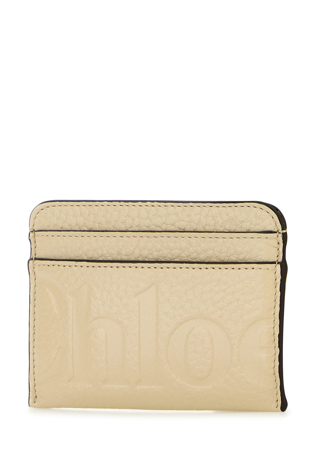 Cream leather card holder