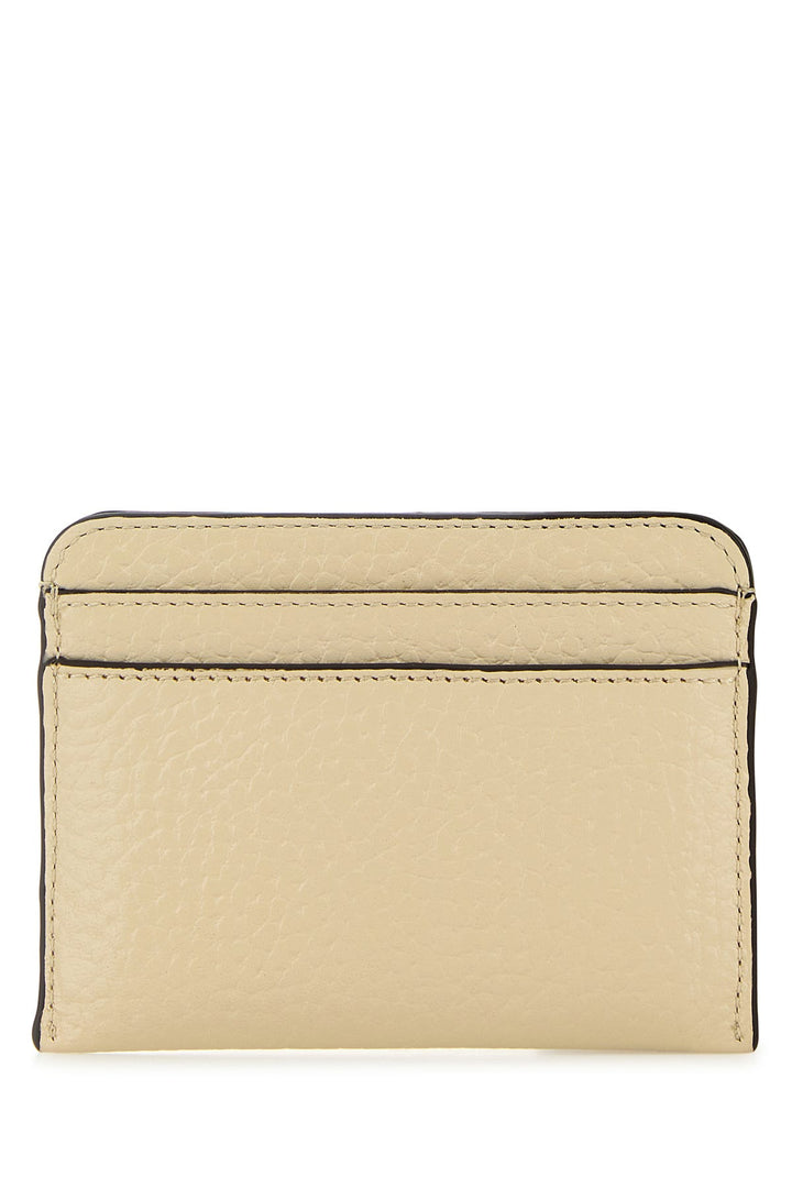 Cream leather card holder