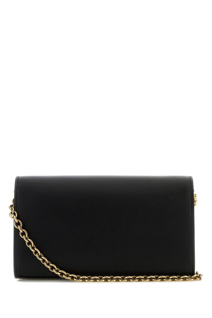 Black leather ChloÃ© Iconic clutch