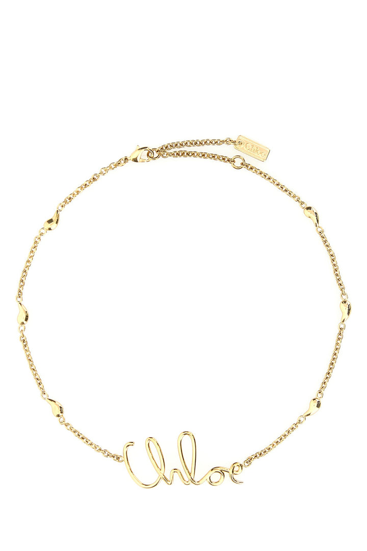 Gold metal necklace