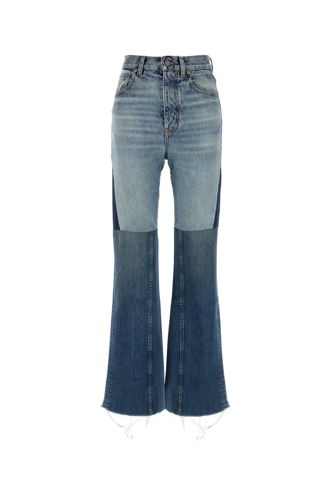 Two-tone denim jeans