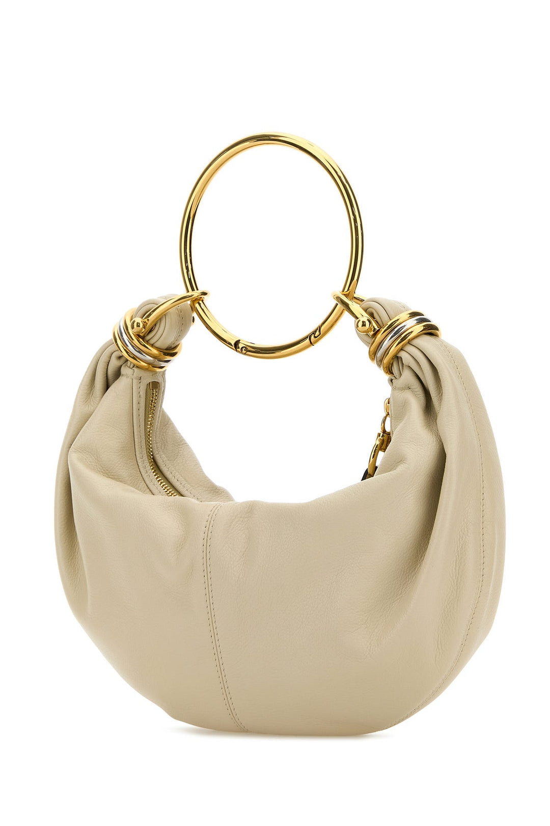 Ivory leather Bracelet handbag