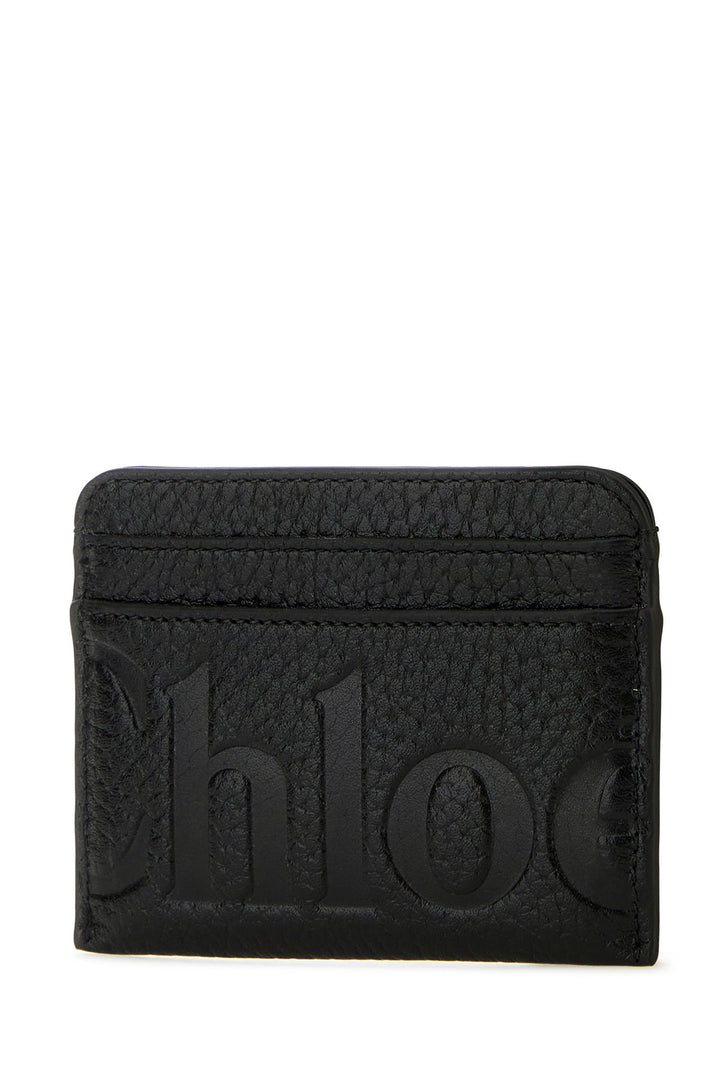 Black leather card holder