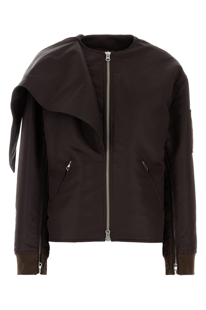 Chocolate nylon padded jacket