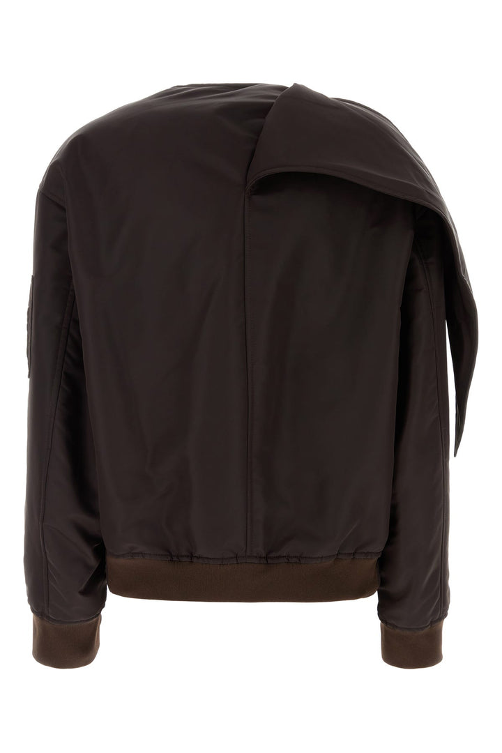 Chocolate nylon padded jacket