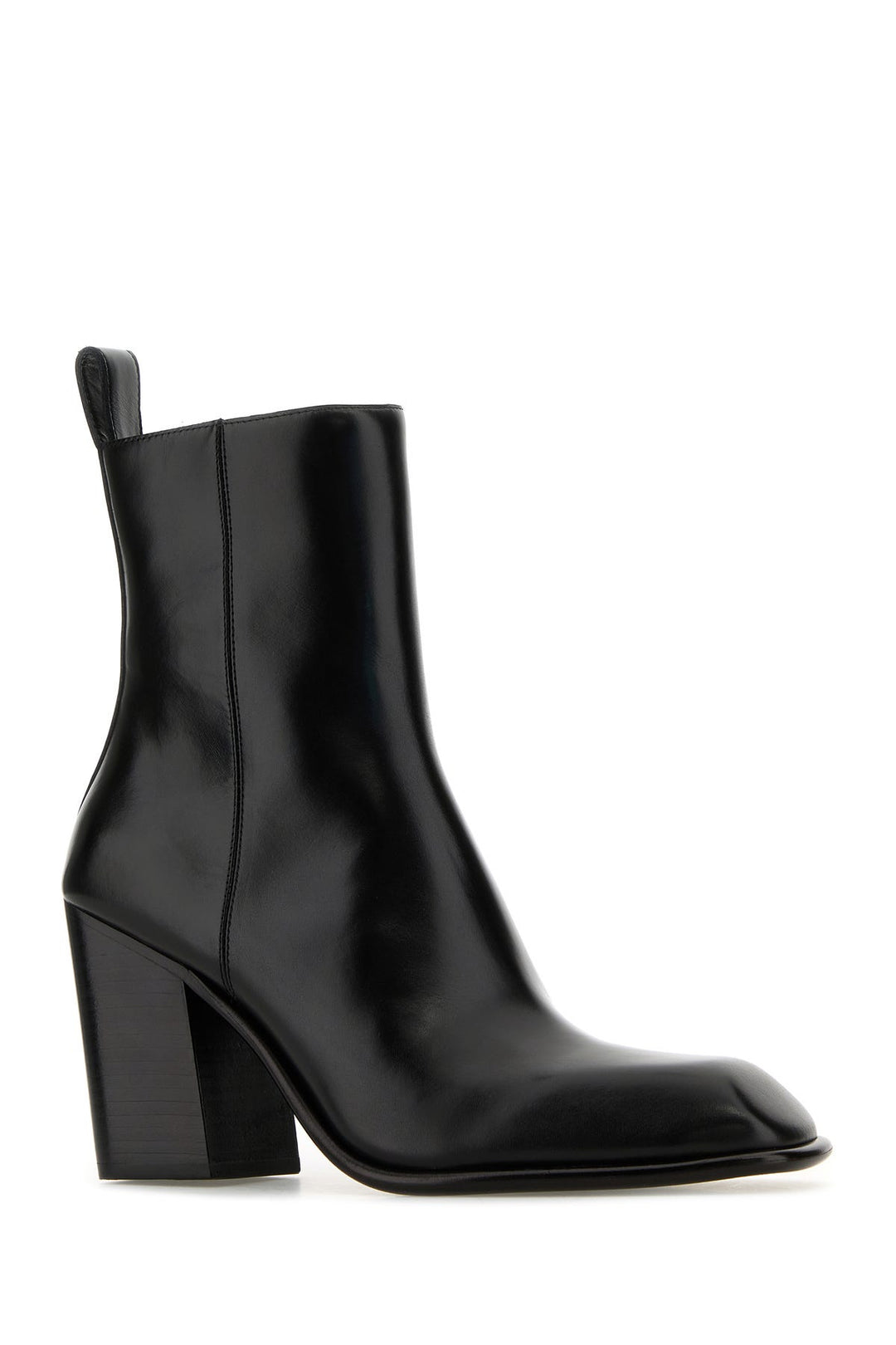 Black leather Throttle ankle boots