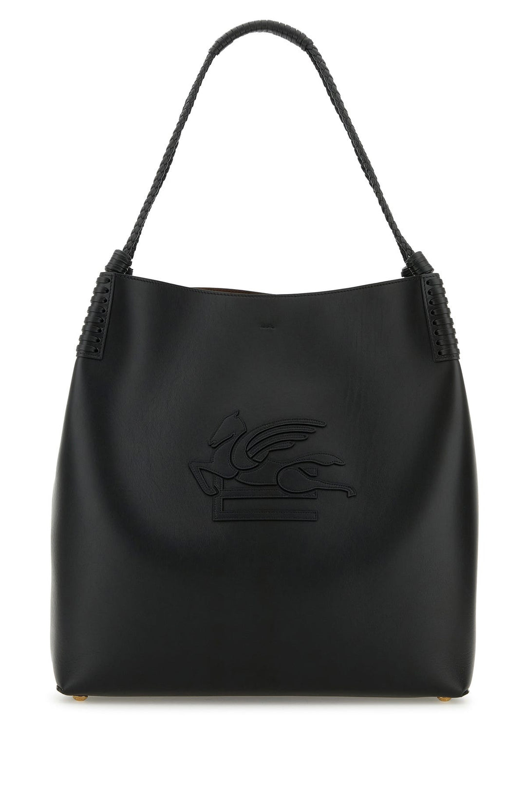 Black leather Libra shopping bag