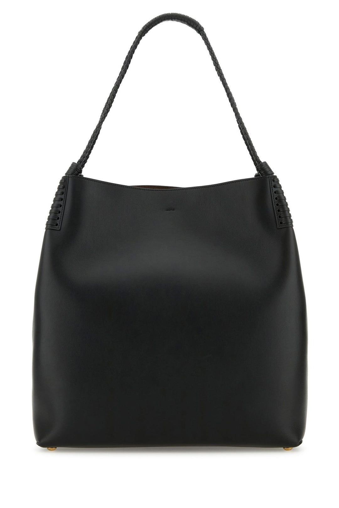 Black leather Libra shopping bag