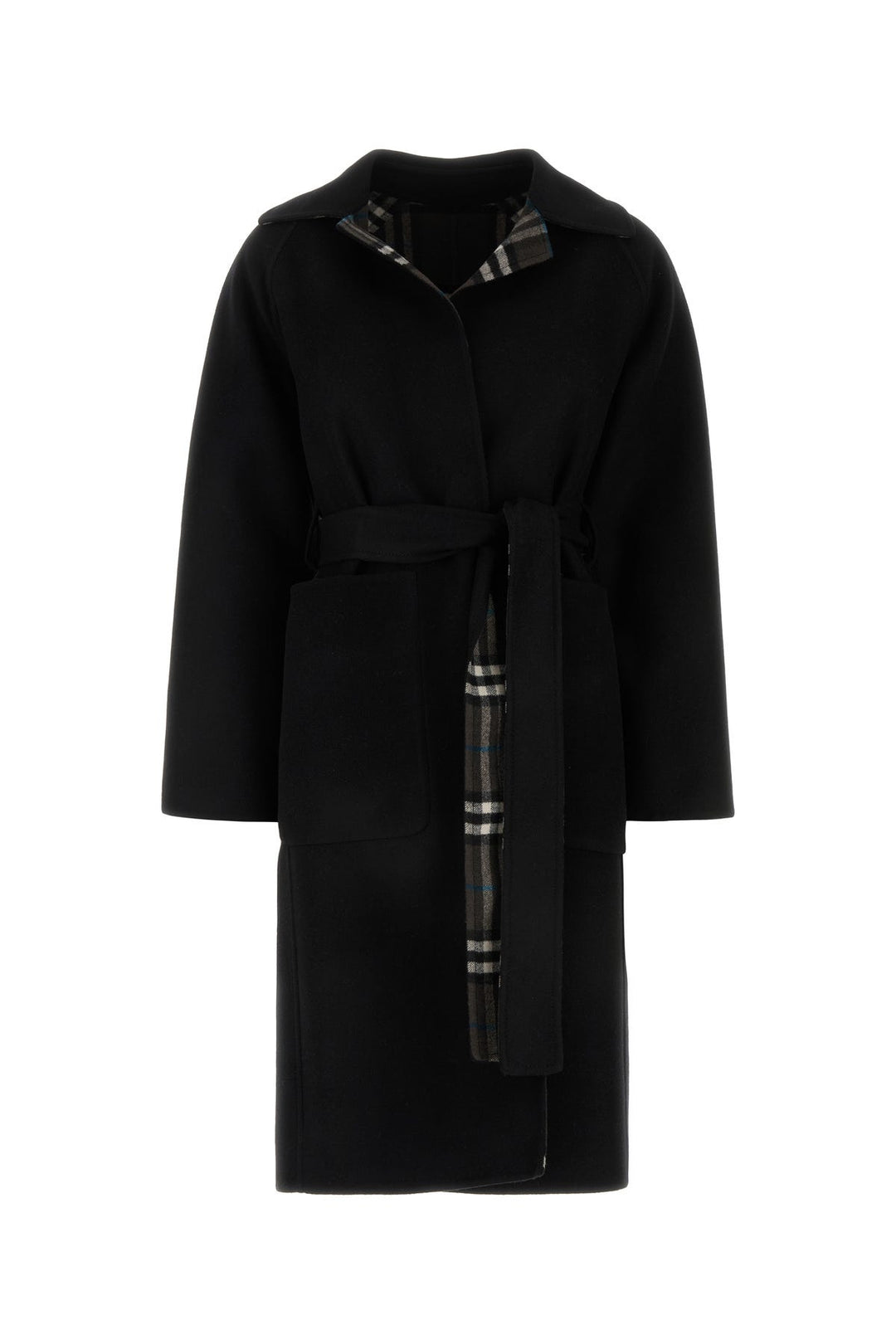 Black wool reversible coat