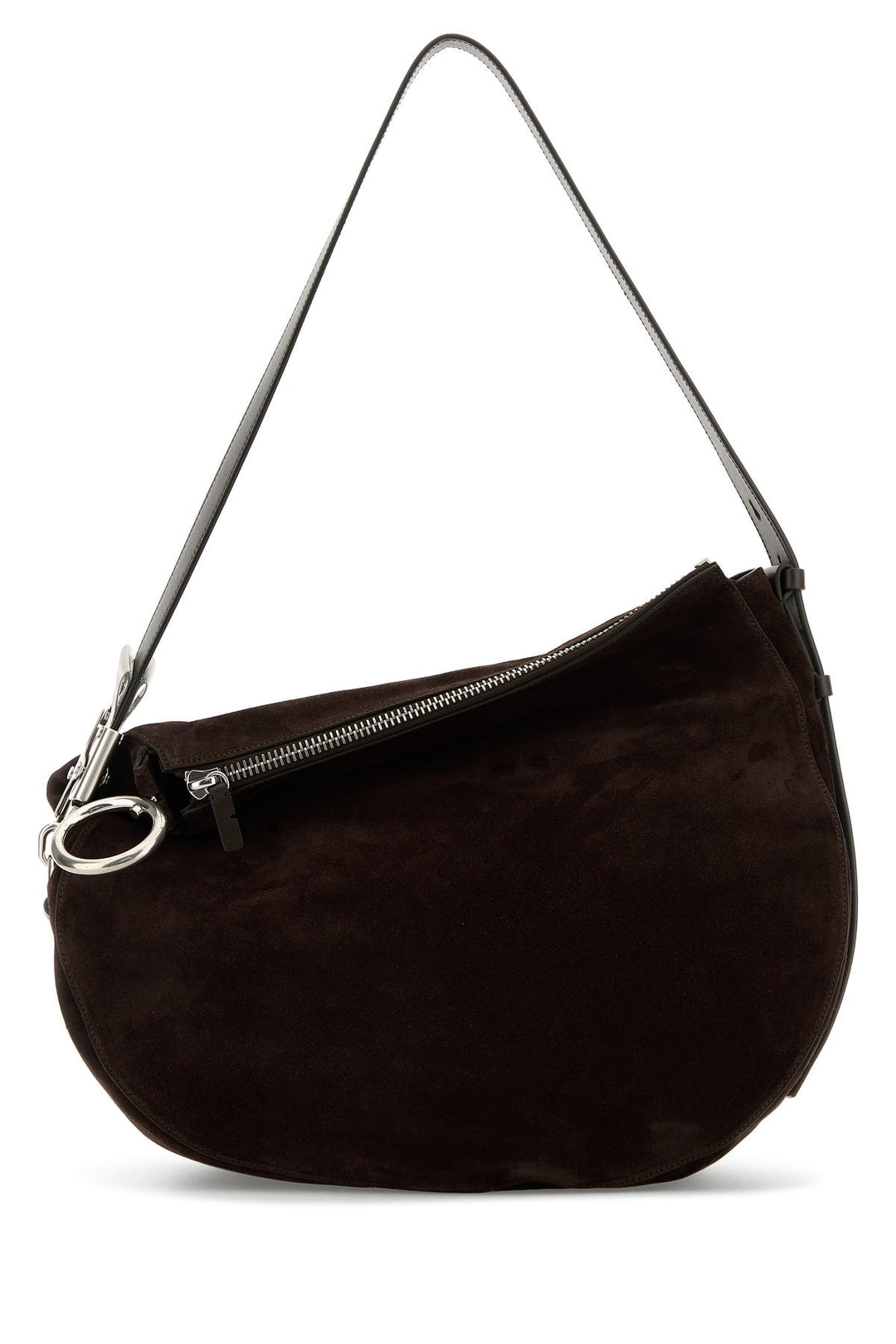 Chocolate suede medium Knight shoulder bag