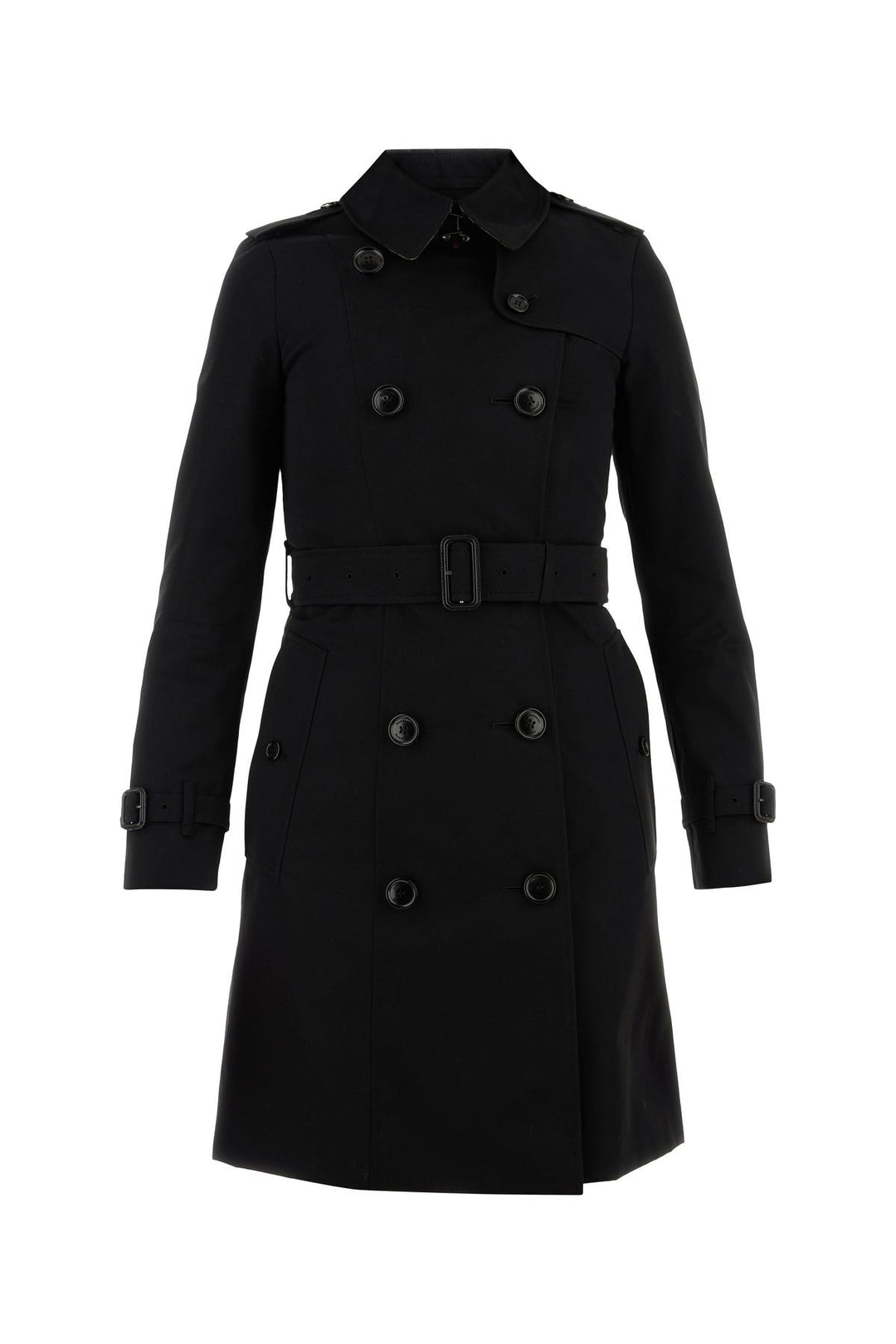 Black cotton trench coat