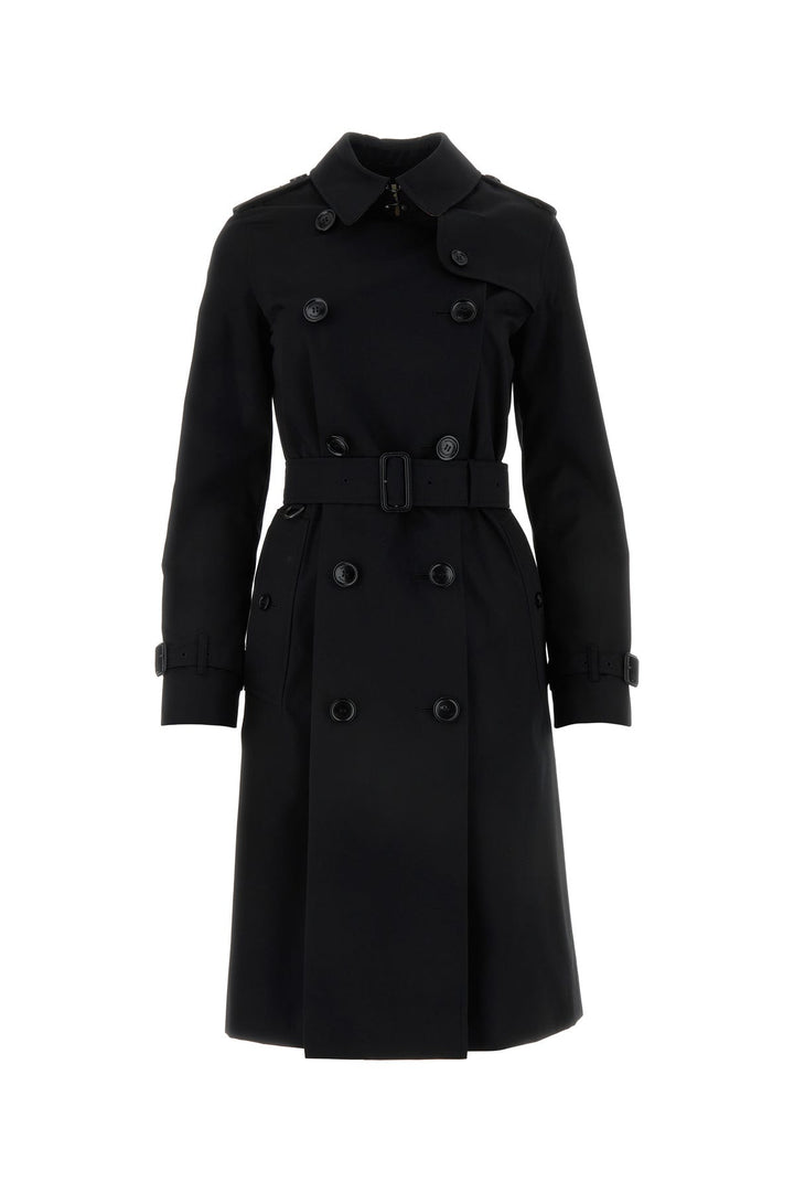 Black gabardine Heritage Kensington trench coat