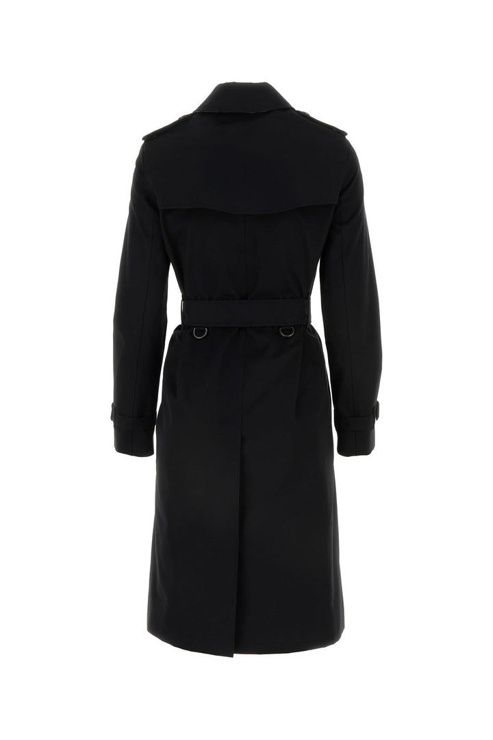 Black gabardine Heritage Kensington trench coat