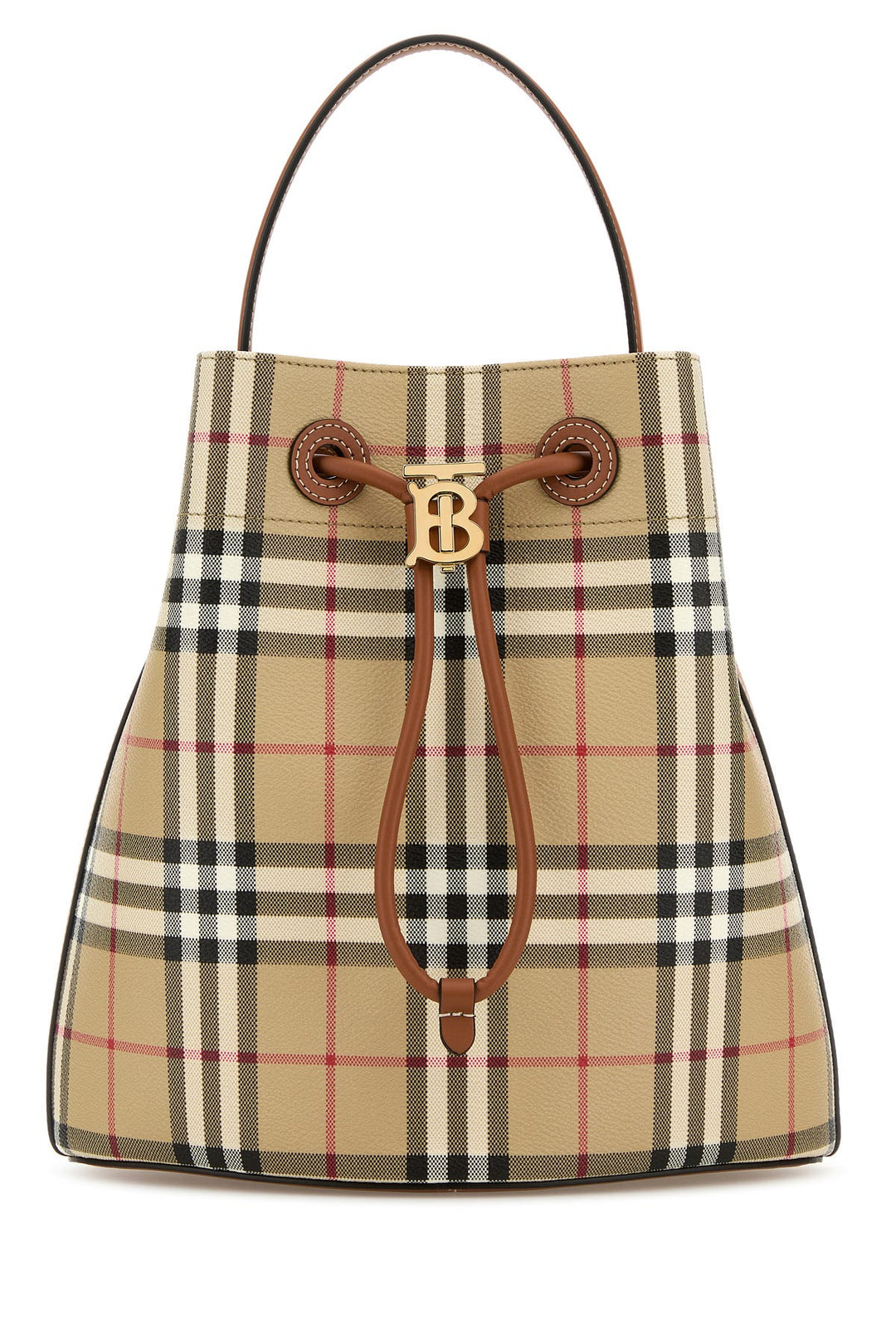 Printed canvas TB bucket bag