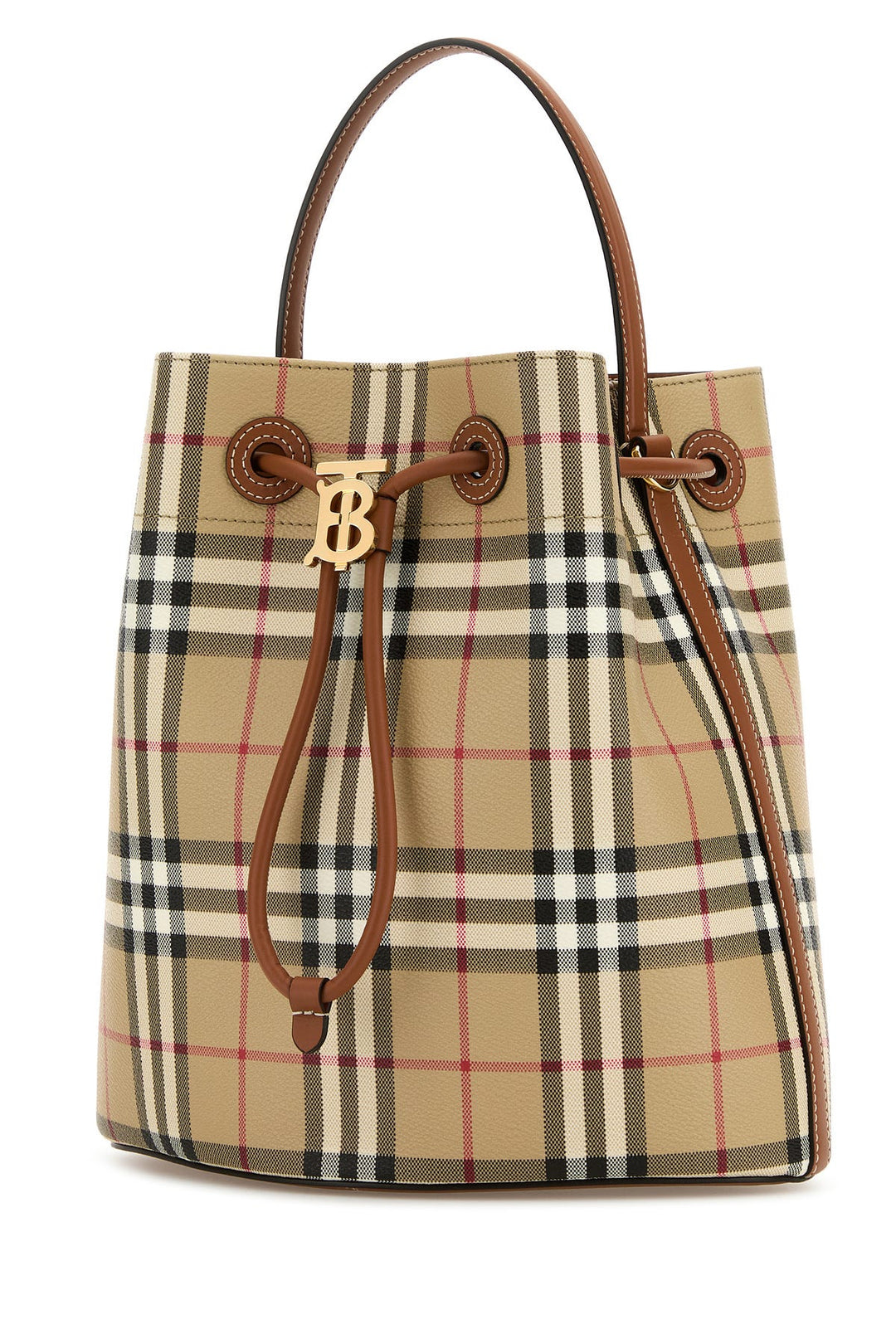 Printed canvas TB bucket bag