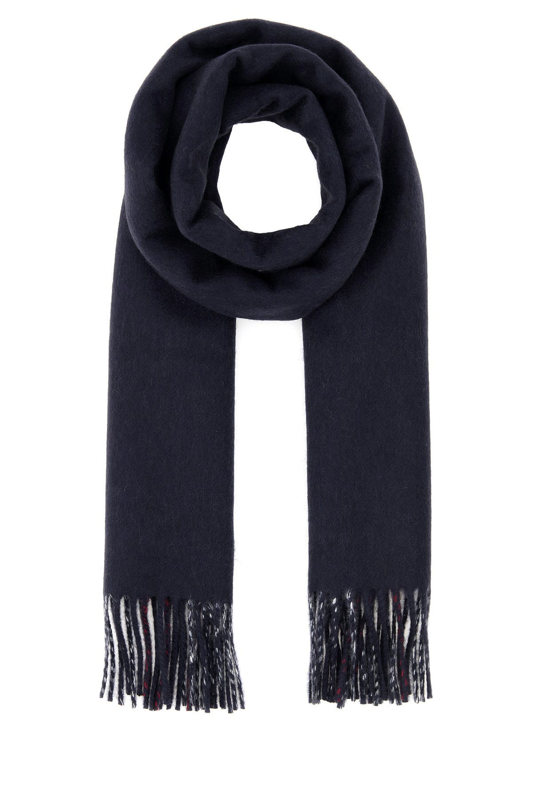 Navy blue cashmere reversible scarf