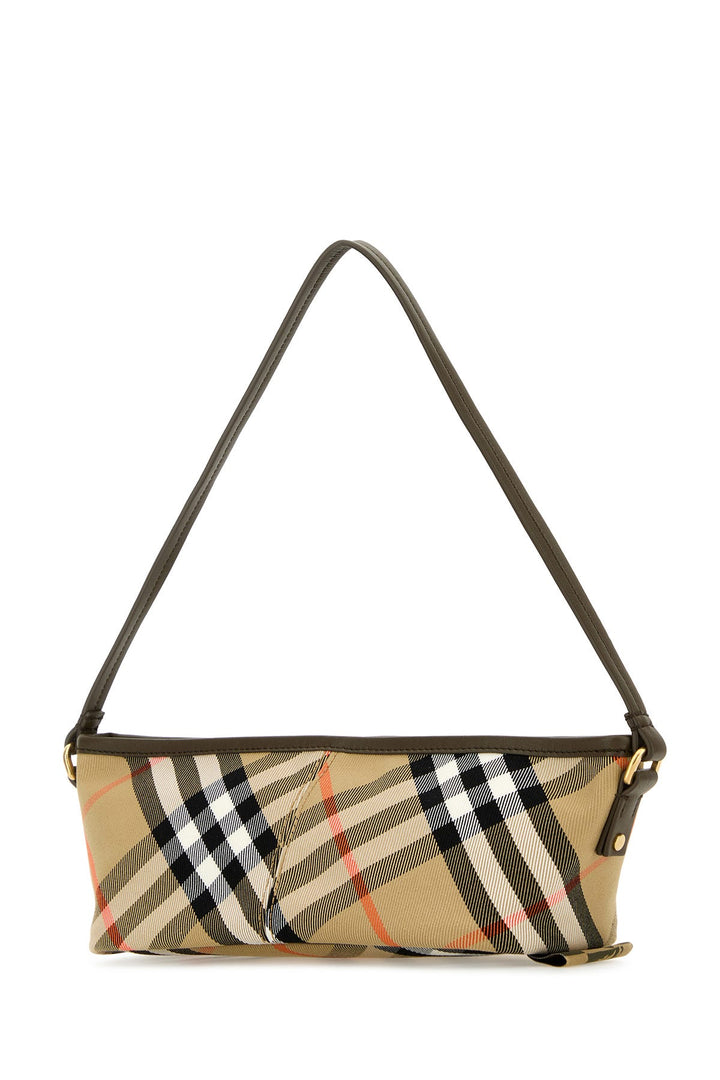 Embroidered canvas mini Check handbag