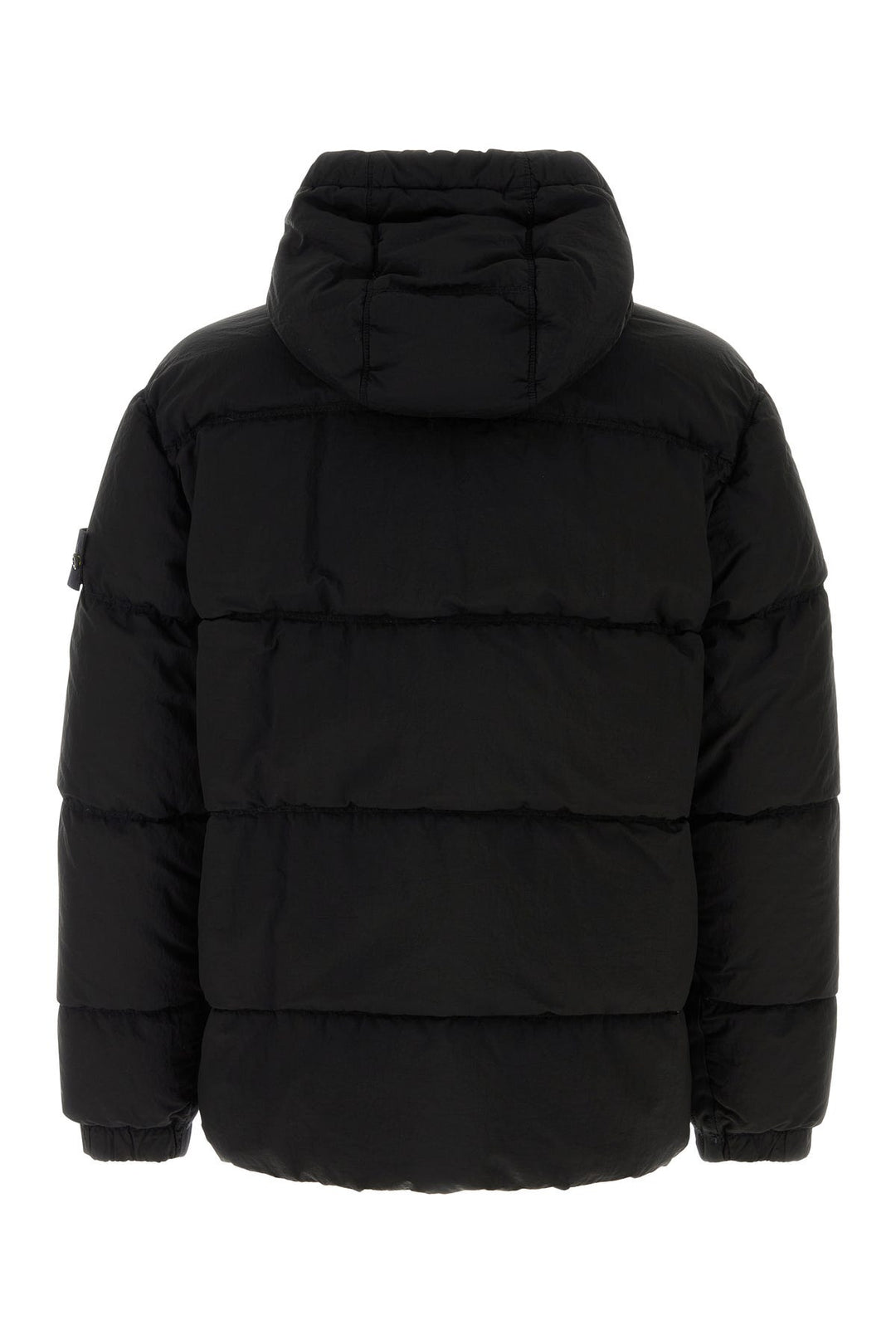 Black nylon down jacket