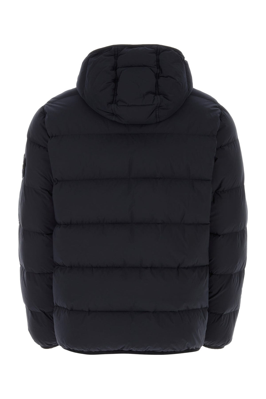 Midnight blue stretch nylon down jacket