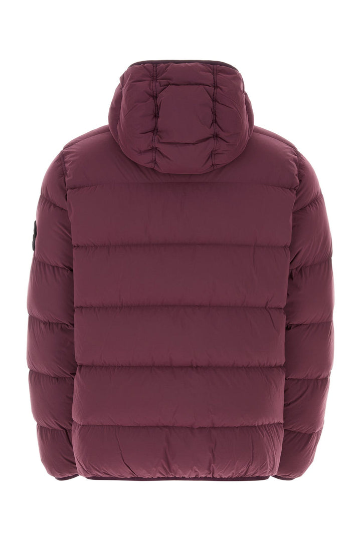 Plum stretch nylon down jacket