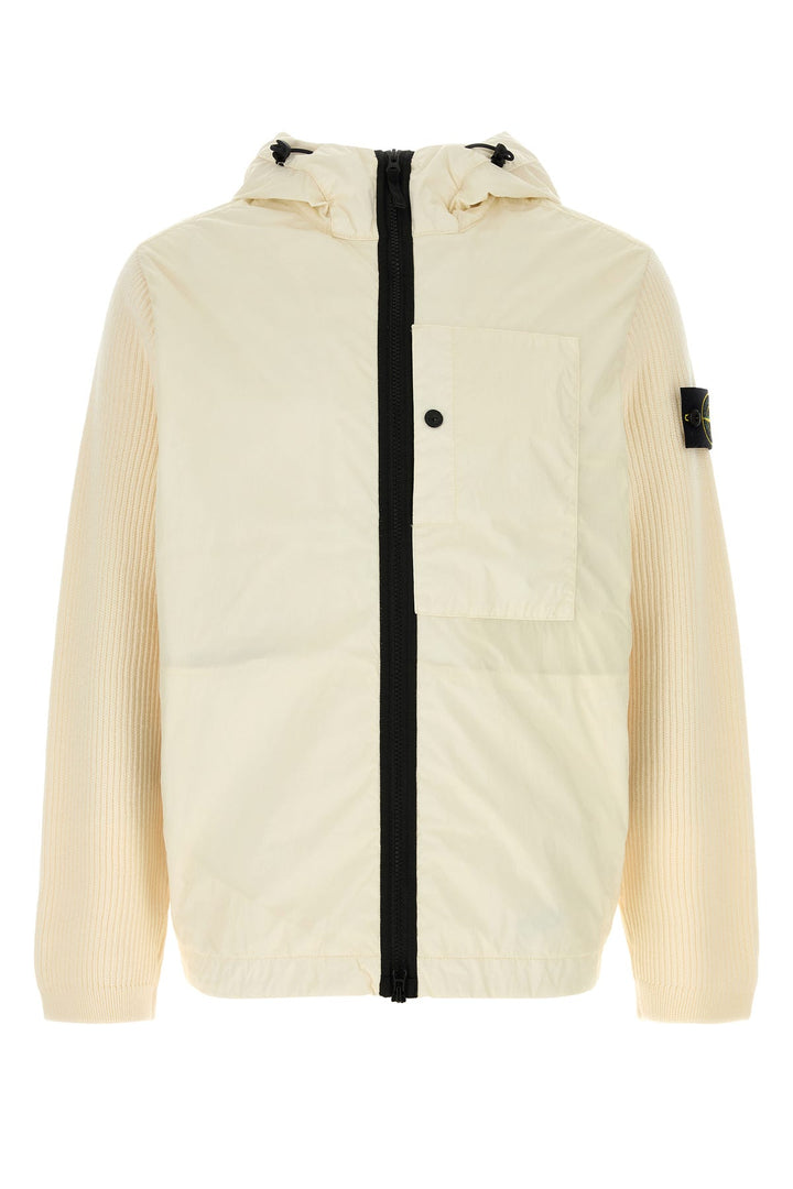 Ivory wool and nylon jacket