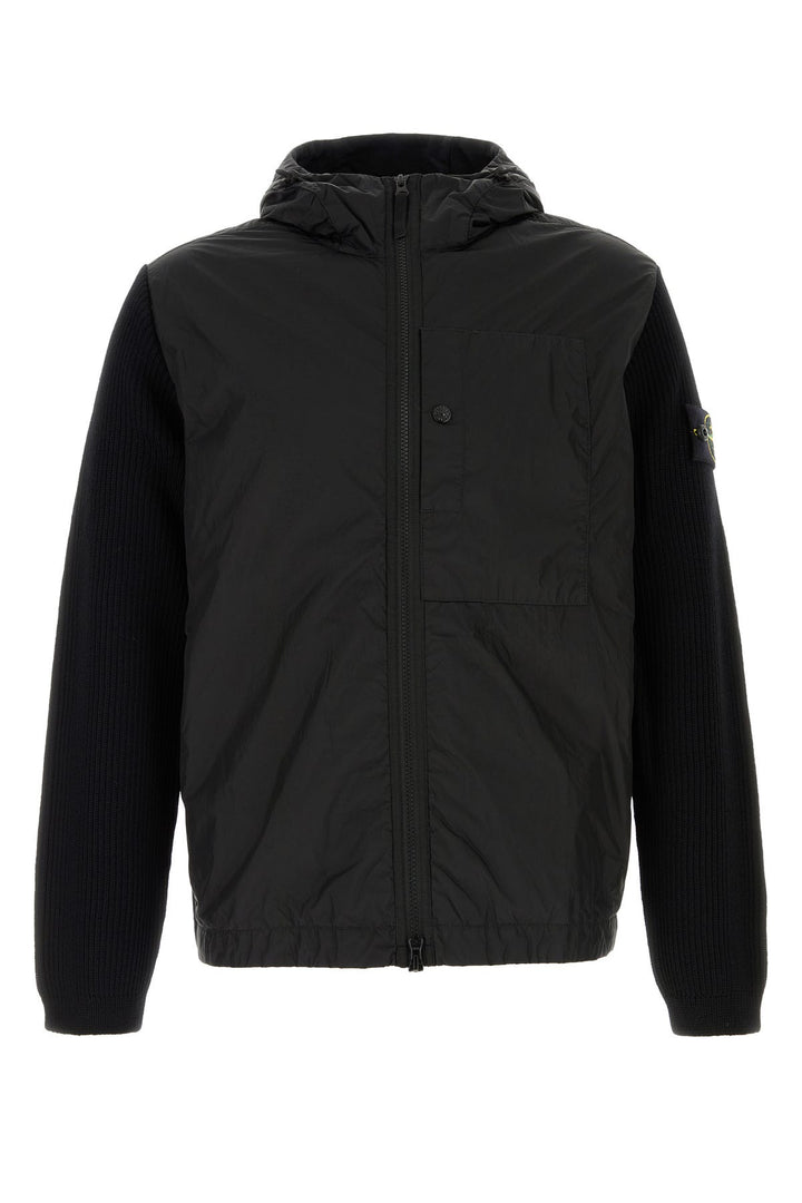 Black wool and nylon jacket