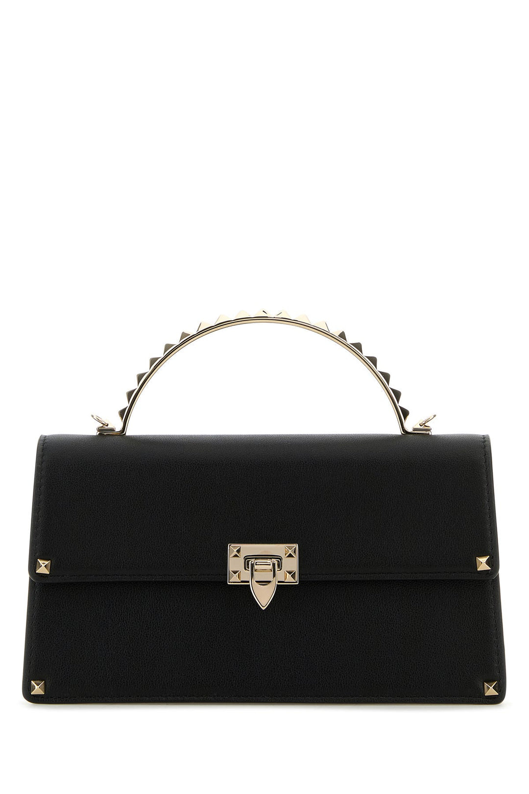 Black leather Rockstud handbag