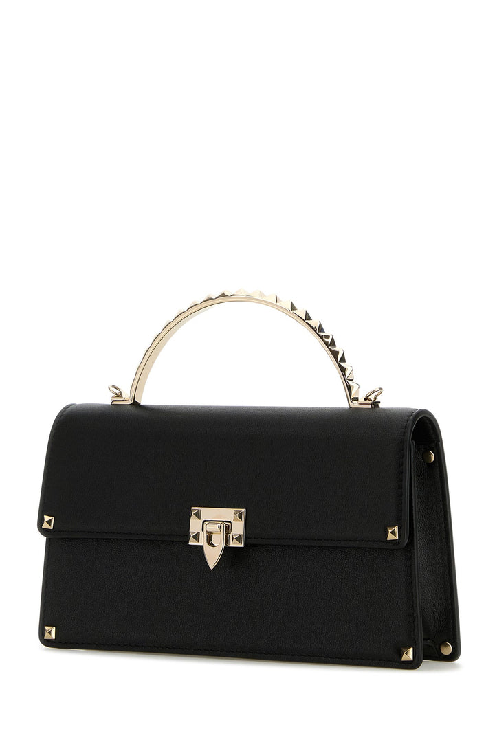 Black leather Rockstud handbag