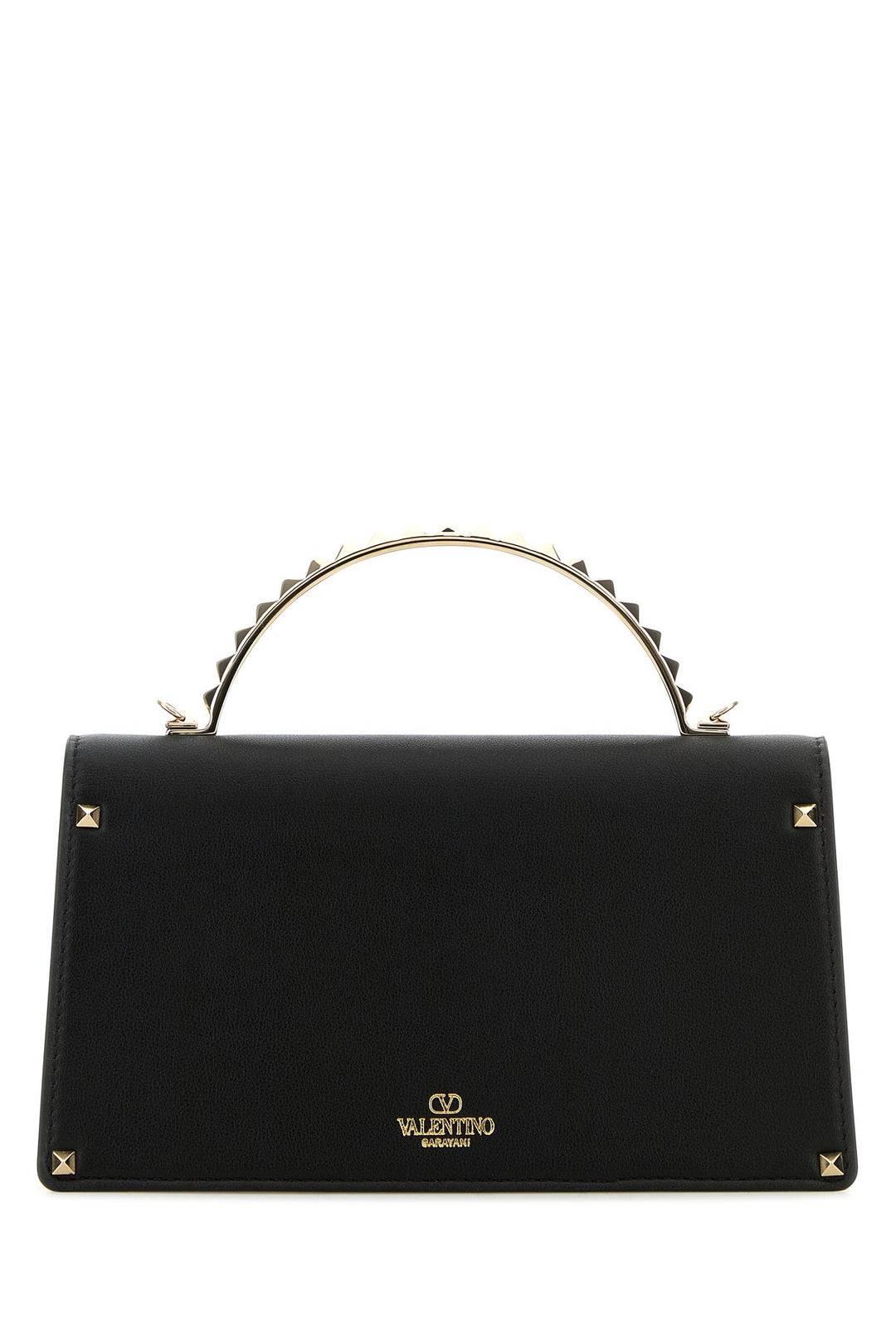 Black leather Rockstud handbag