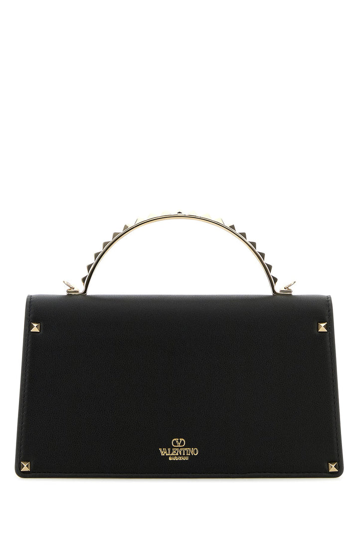 Black leather Rockstud handbag