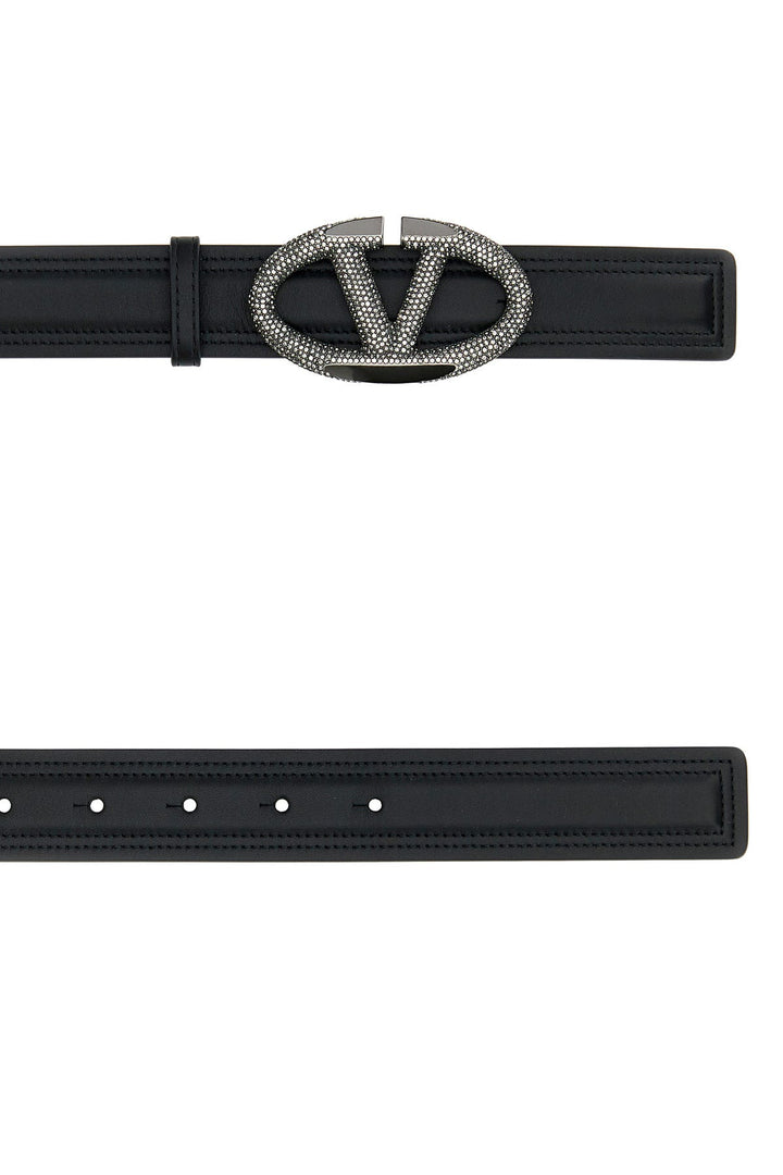 Black leather VLogo The Bold Edition belt