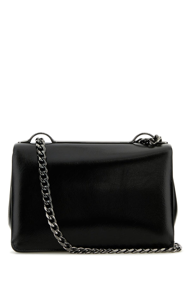 Black leather small VLogo shoulder bag