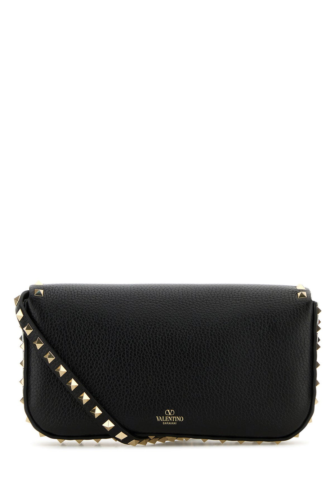 Black leather Rockstud crossbody bag