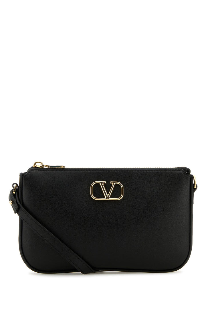 Black leather VLogo crossbody bag