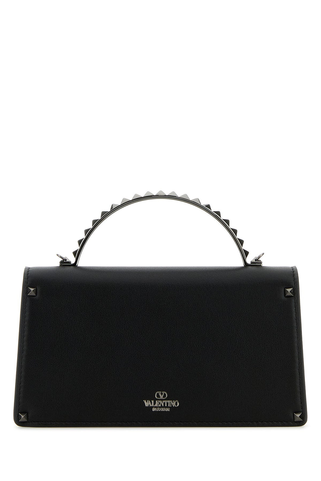 Black leather Rockstud handbag